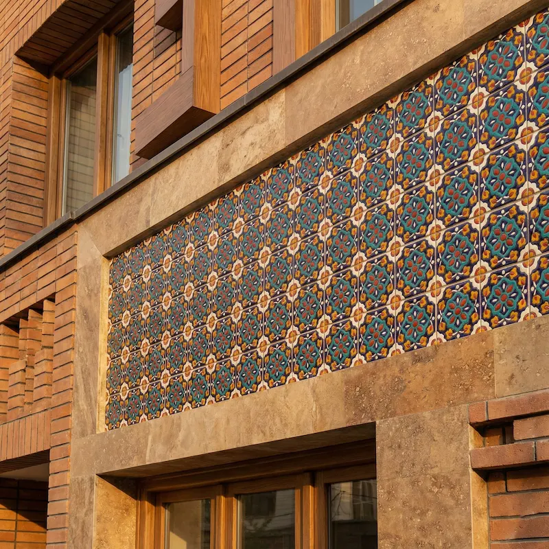 Persian Handmade Tiles with Floral Wall Art