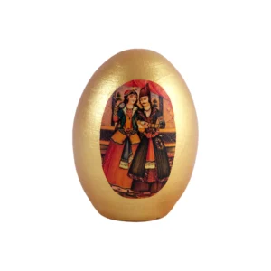 Persian Nowruz Egg – Lili & Majnun Golden Handcrafted Ceramic Decorative Egg
