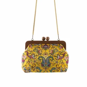 Persian Termeh Bag with Handmade Walnut Wood Closure – Katayoun Design