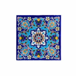 Persian Tiles Handpainted Ceramic Square – Traditional Motif