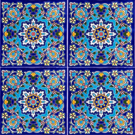 Persian Tiles Handpainted Ceramic Square – Traditional Motif