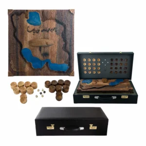 Persian Wooden Chess and Backgammon Set – Hand-Carved Walnut Masterpiece