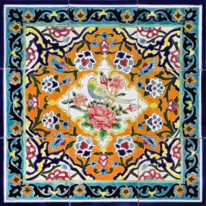 Boostan Garden Pattern Persian Tile – 60×60 White Persian Design Tiles Ceramic