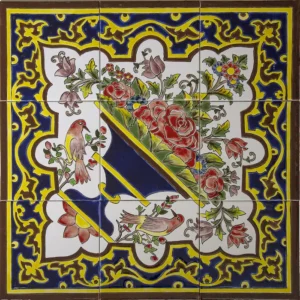 Garden Art Persian Pattern Tile – Seven-Color Handcrafted Persian Tile