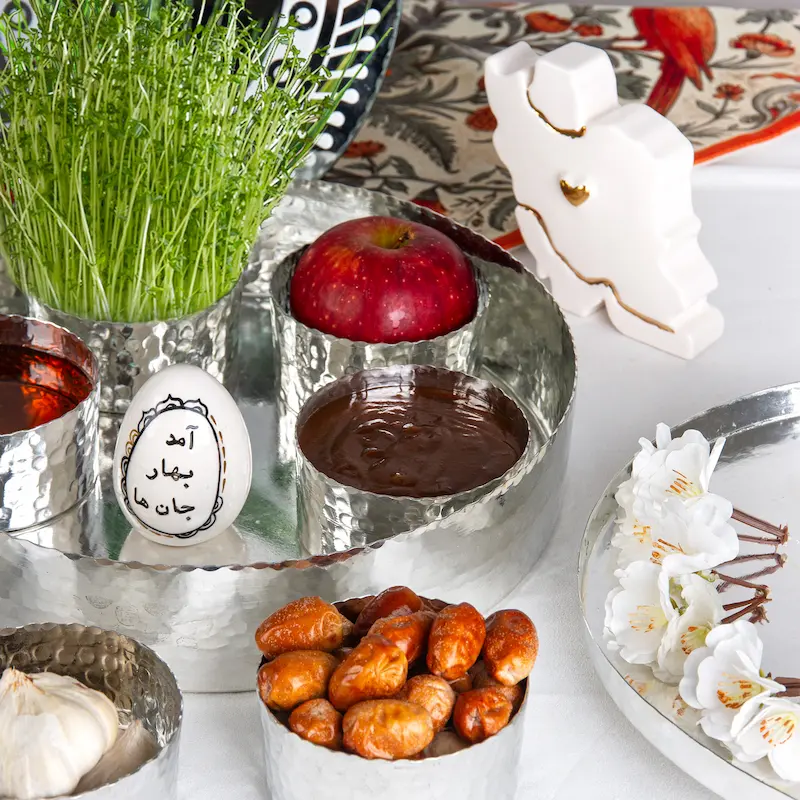 Handcrafted Copper Persian Haft Sin Set – Seven Skies Design