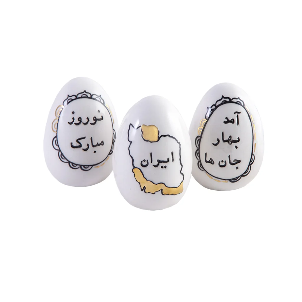 Handmade Haft Seen Ceramic Egg For Nowruz