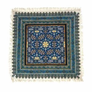 Heritage Persian Tablecloth – Handmade Ghalamkari Tile Pattern
