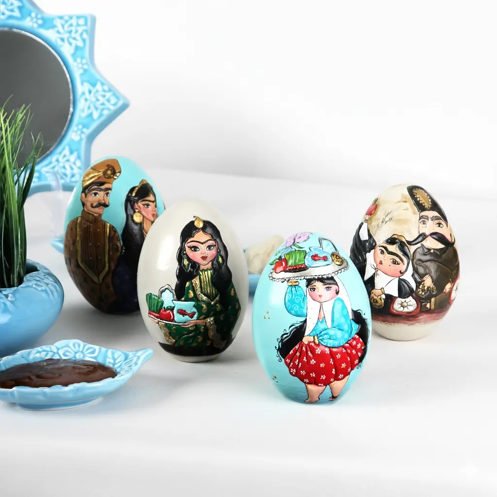 Large Khatun Pottery’s Hand Painted Nowruz Egg