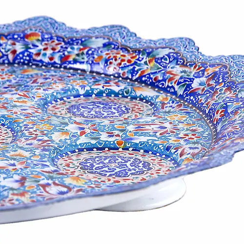 Mina Kari Haft Sin Set –Traditional Persian Nowruz Tableware with Mirror and Candlesticks-01