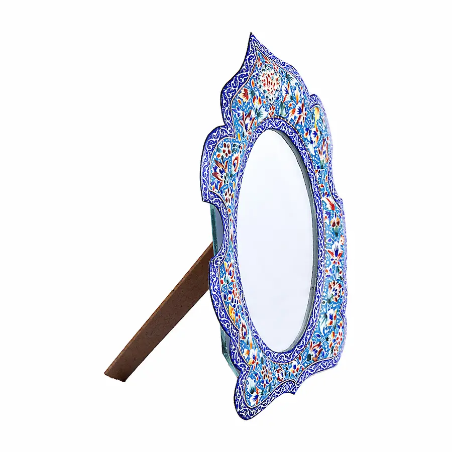 Mina Kari Haft Sin Set –Traditional Persian Nowruz Tableware with Mirror and Candlesticks-01