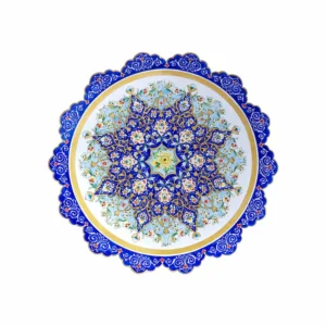 Persian Enamel Plate with Sun Design – Handcrafted Mina Kari Art
