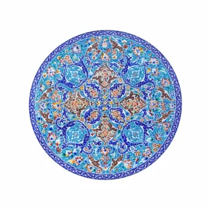 Persian Enamel Plate – Traditional Eslimi Floral Hand‑Painted Copper Art Plate