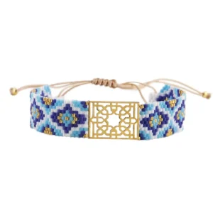 Persian Miyuki Tile Art 18k Gold Bracelet
