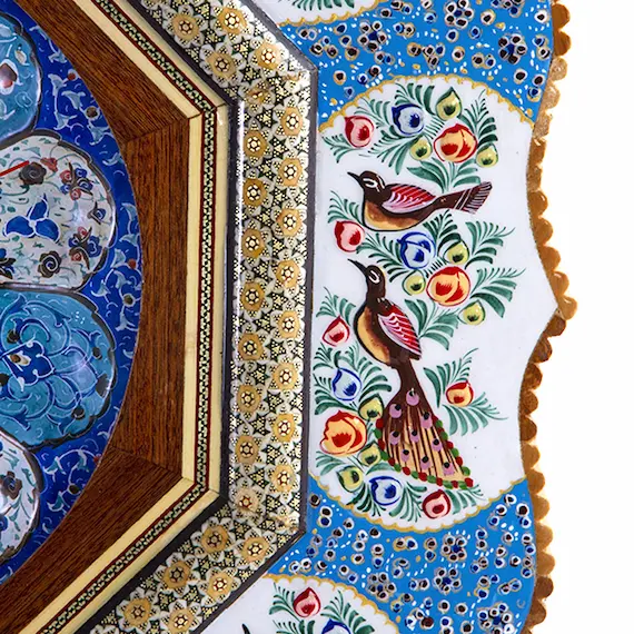 Persian Khatam Clock – Traditional Handmade Mina Kari Clock