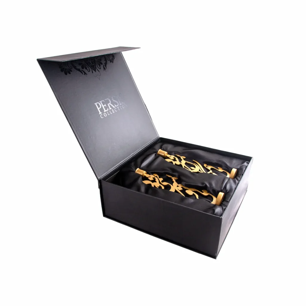 Persian Mirror and Candle Holder Set – Traditional Metal Wedding & Haft Seen Decoration