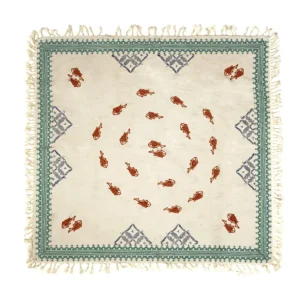 Persian Tablecloth Square – Traditional Ghalamkar Fish Print