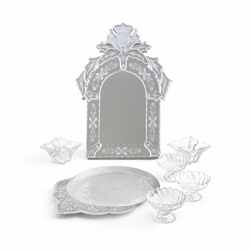 Royal Qajar Elegance – Persian Haft Sin Sets with Crystal & Copper Accents