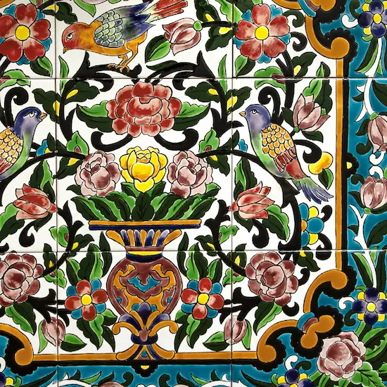 Shah Abbasi Floral Persian Design Tile – 60x60 Glazed Ceramic Persian Tile