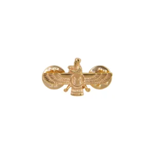 Faravahar Persian Men’s Pin – Handcrafted Bronze Gold-Tone Brooch
