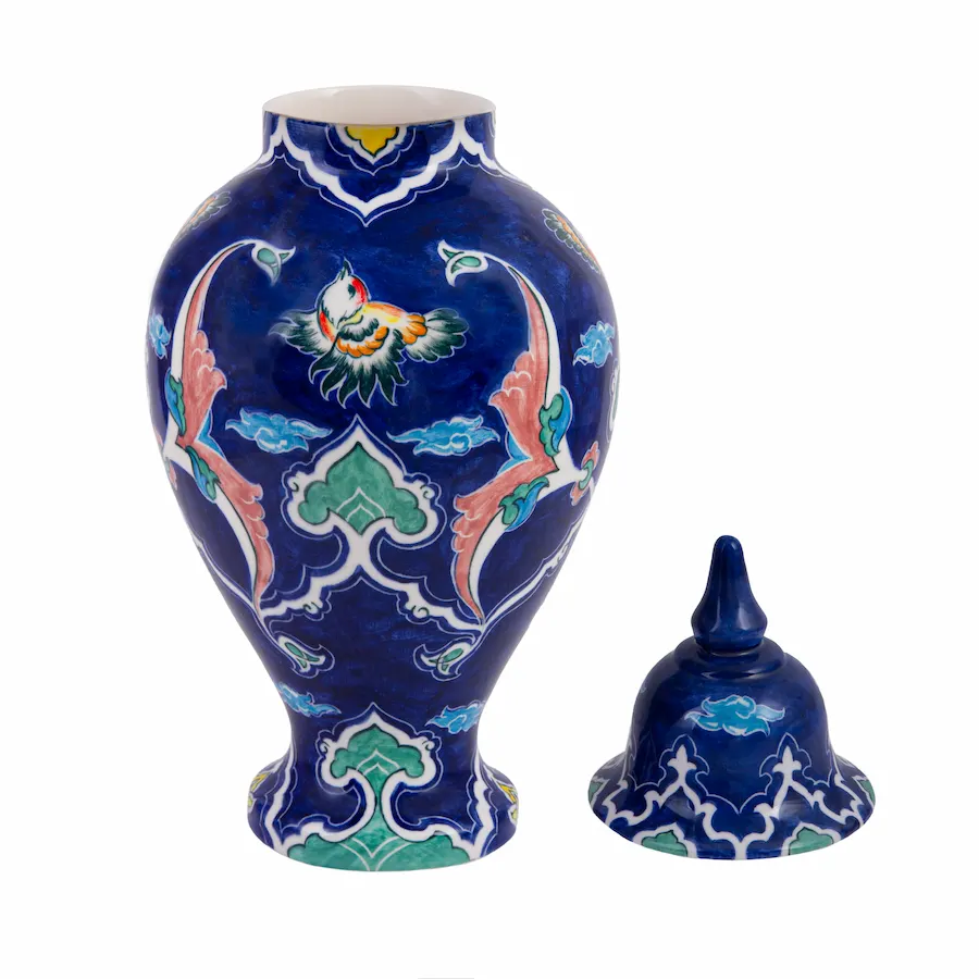 Hand Painted Persian Ceramic Ginger Jar