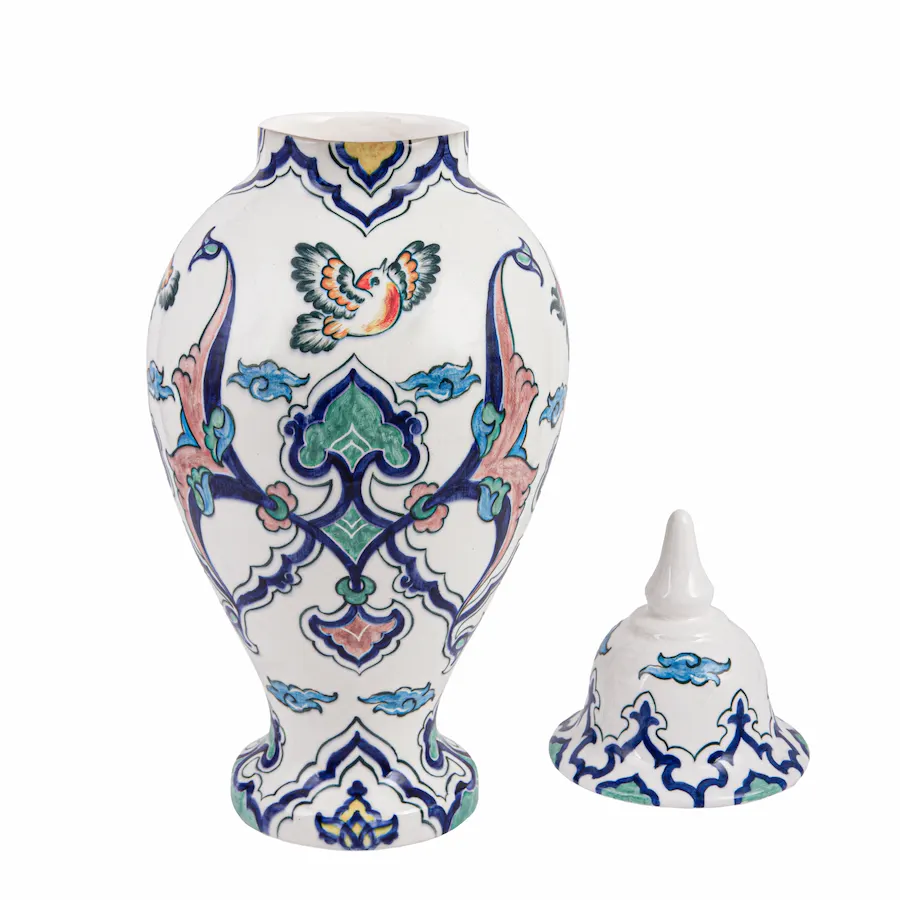 Hand Painted Persian Ceramic Ginger Jar