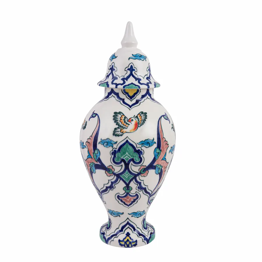 Hand Painted Persian Ceramic Ginger Jar