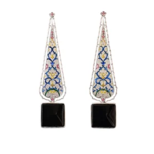 Cypress Handmade Persian Earring with Onyx Stone