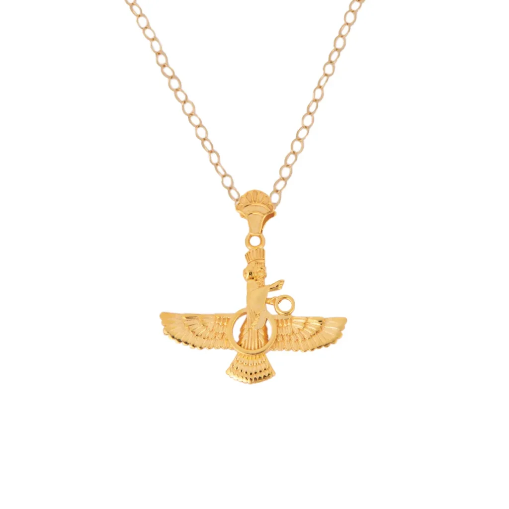 Lotus Farvahar Gold Pendant Necklace in 18k Gold