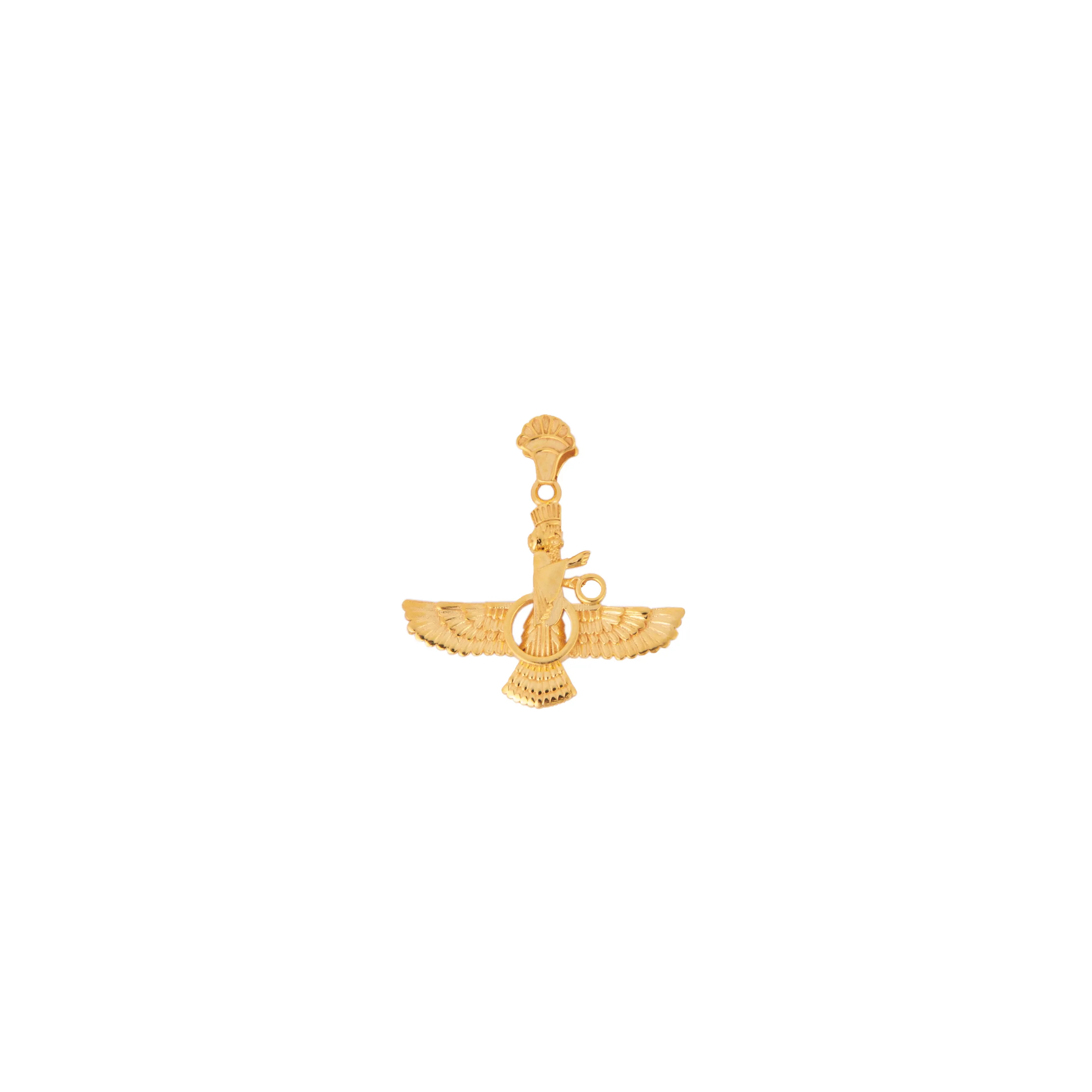 Lotus Farvahar Gold Pendant Necklace in 18k Gold
