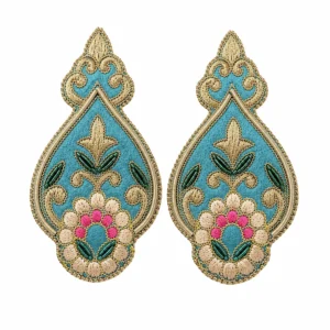 Roya Persian Embroidered Earrings – Hand-Sewn Statement Jewellery