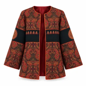 Khatoon Termeh Women’s Coat with Kerman Pateh Embroidery