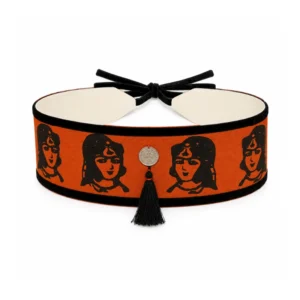 Qajar Persian Women’s Belt – Hand Printed Silk Fashion Accessory
