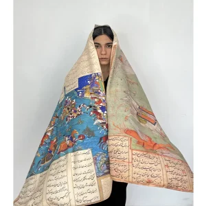 Shahnameh Persian Shawl – Razm o Bazm Cotton Scarf for Women