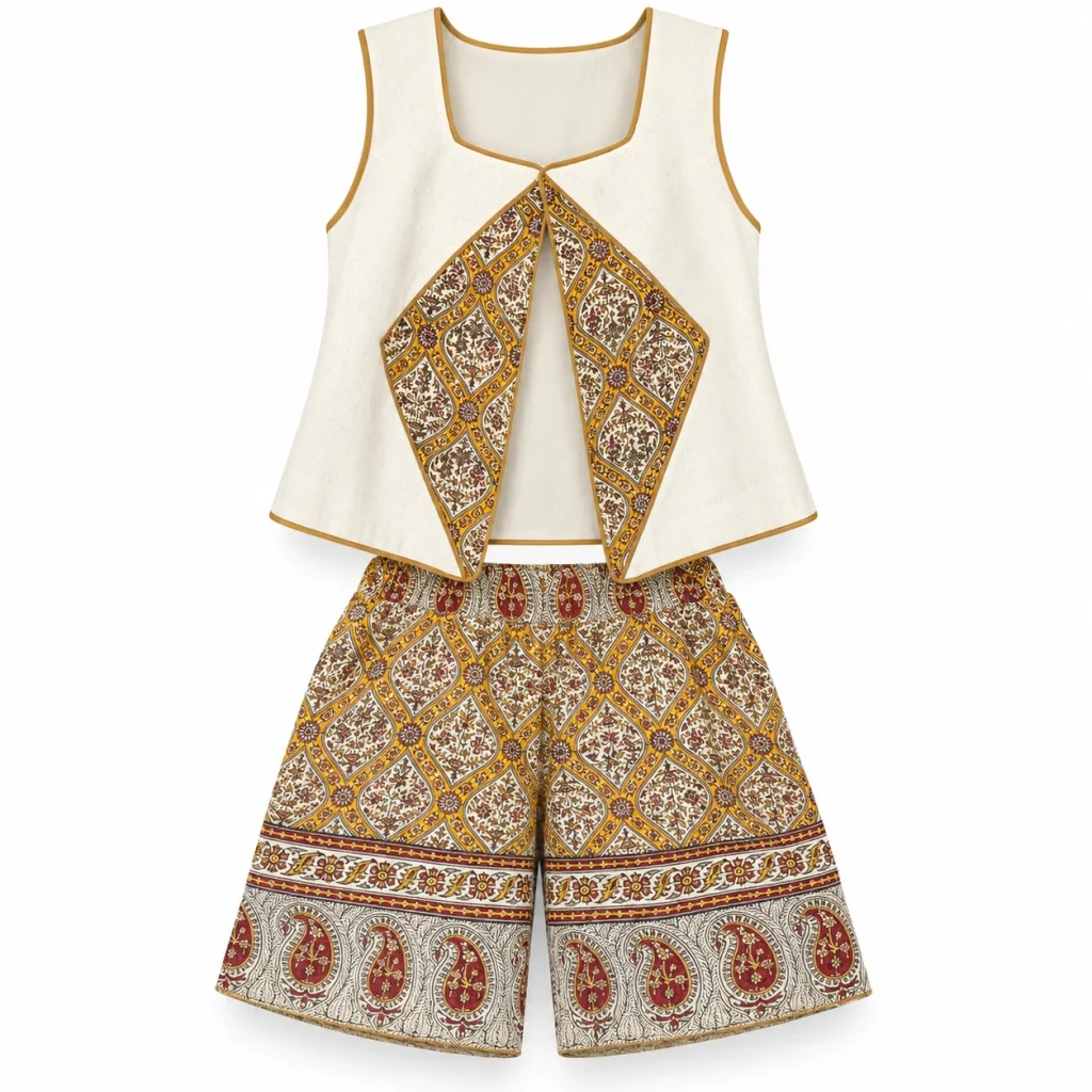 Aftab Ghalamkar Women's Vest and Shorts Set