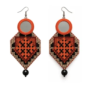Davar Persian Embroidered Earrings – Handmade Baloch Jewelry