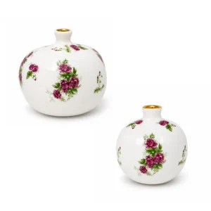 Gol-e Sorkh Persian Ceramic Pomegranate Sculpture Set