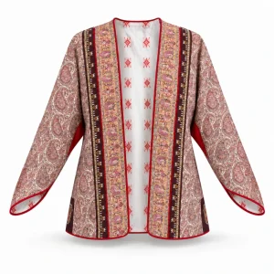Narvan Termeh Women’s Coat with Qajar-Style Pateh Embroidery