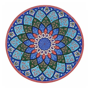 Persian Blue Dome Minakari Copper Plate