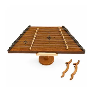 Miniature Santur Sculpture – Handmade Walnut Wood Persian Instrument