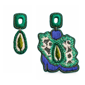 Sarv-e Sabz Handmade Embroidered Earrings