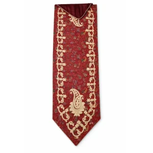 Termeh Table Runner, Hand-Embroidered Boteh Jegheh Design