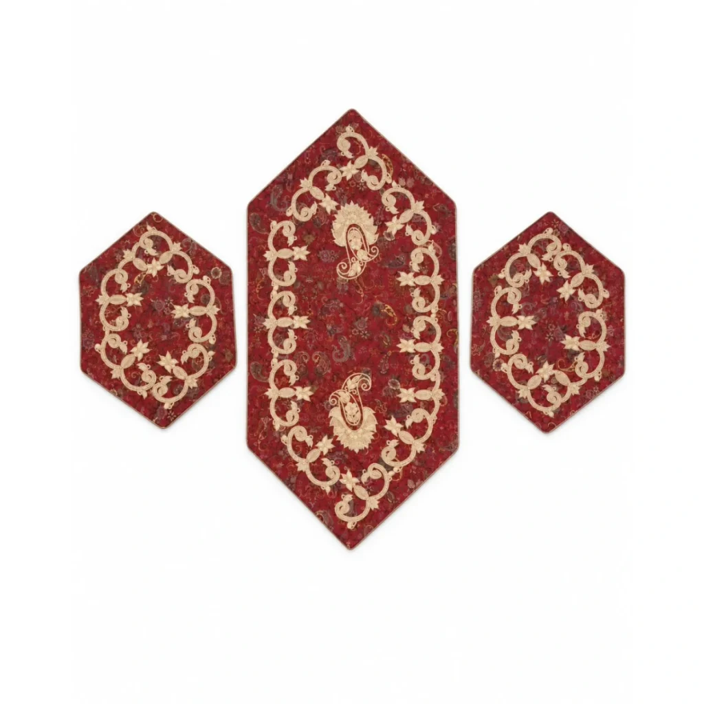 Termeh Table Set: Hand-Embroidered Persian Boteh Jegheh Design