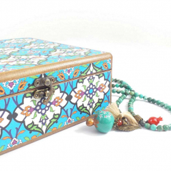 DECORATIVE STORAGE BOX AZURE PATTERN