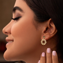 Emerald Green 18k Gold Eslimi Earrings