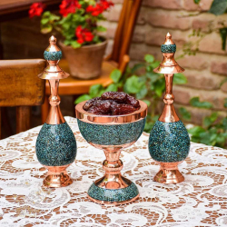 FIROOZEH KOOBI TURQUOISE ON COPPER VASE