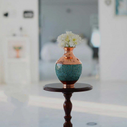 FIROOZEH KOOBI TURQUOISE ON COPPER VASE