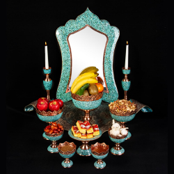 Firoozeh Koobi Turquoise On Copper Haft Seen Set